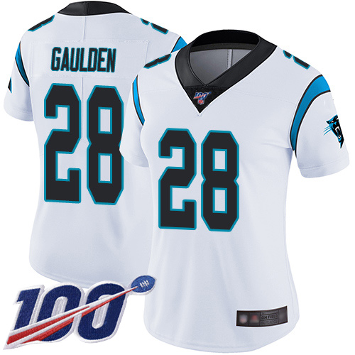 Carolina Panthers Limited White Women Rashaan Gaulden Road Jersey NFL Football #28 100th Season Vapor Untouchable